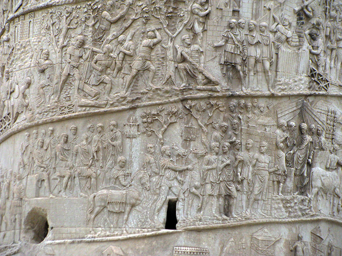 Colonna di Traiano. Dettaglio della narrazione scultorea
