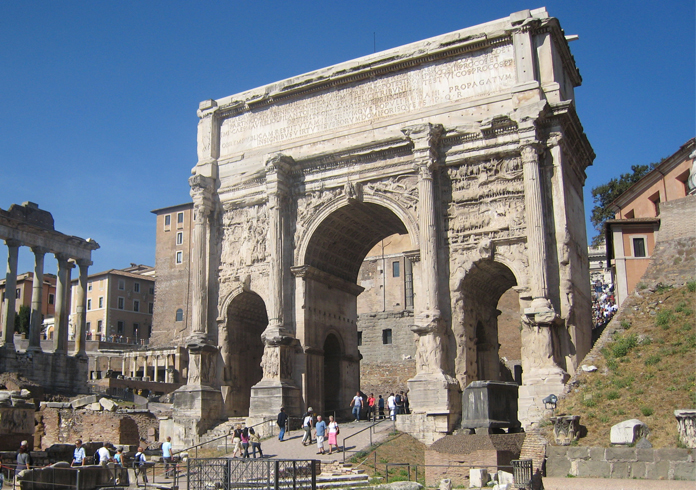 Arco di settimio Severo - Arco trionfale in marmo al Foro Romano