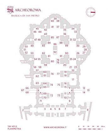 Mappa delle Opere della Basilica di San Pietro (Planimetria)