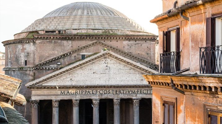 Cupola e frontone del Pantheon con iscrizione di Agrippa
