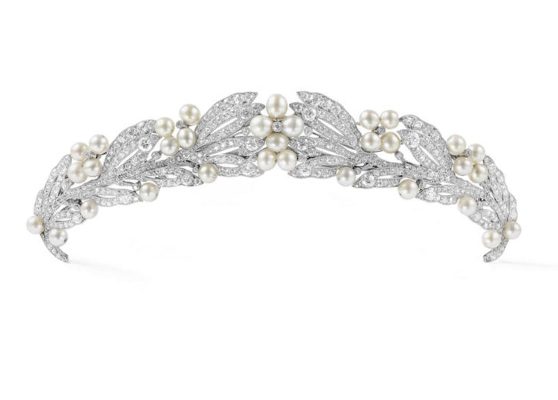 Diadema: Platino, diamanti, perle naturali. Cartier Paris