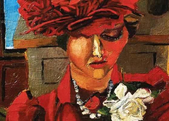 Renato Guttuso. Ritratto di Mimise con il cappello rosso (dettaglio)