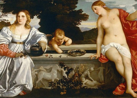 Raffaello. Tiziano. Amor Sacro e Amor Profano, (dettaglio), 1514 circa. Tecnica: olio su tela. © Galleria Borghese