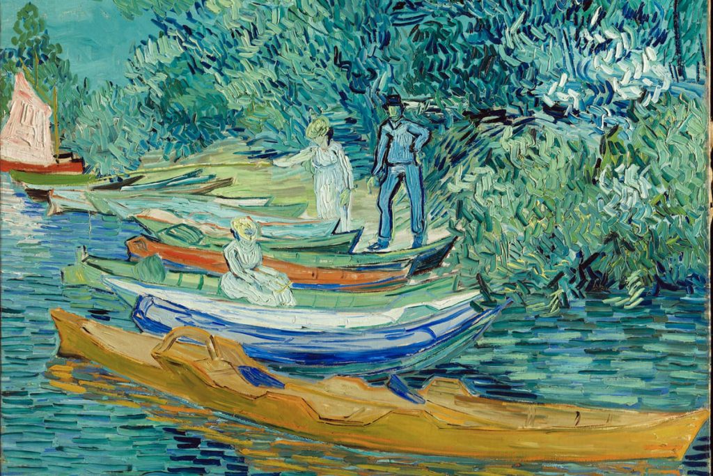 Van Gogh, La riva dell'Oise ad Auvers. Olio su tela, 1890 (dettaglio)