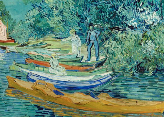 Van Gogh, La riva dell'Oise ad Auvers. Olio su tela, 1890 (dettaglio)